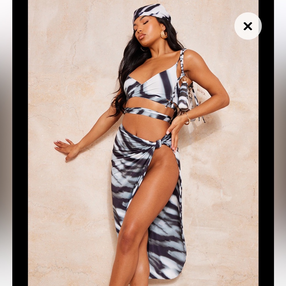 Zebra Print Midi Skirt